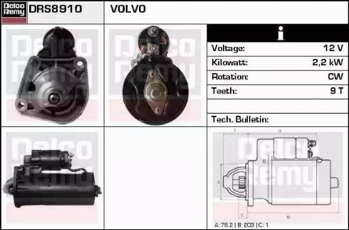 Remy DRS8910 - Стартер autocars.com.ua