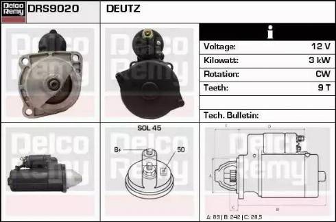 Remy DRS9020 - Стартер avtokuzovplus.com.ua