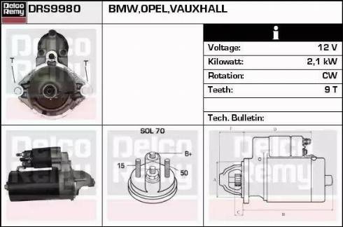 Remy DRS9980 - Стартер autocars.com.ua