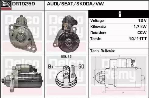 Remy DRT0250 - Стартер autocars.com.ua