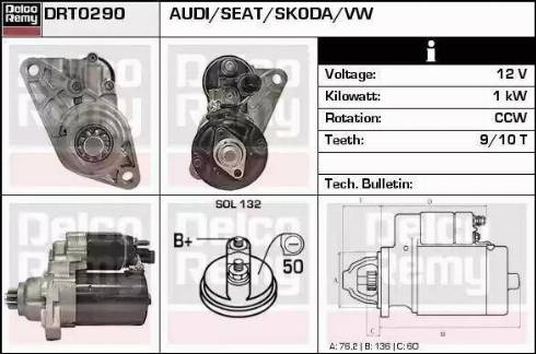 Remy DRT0290 - Стартер autocars.com.ua