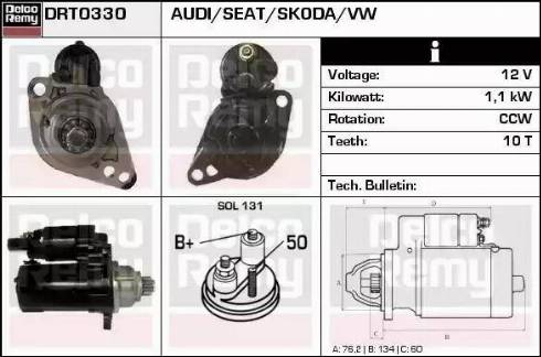 Remy DRT0330 - Стартер autocars.com.ua