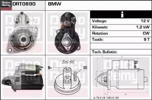 Remy DRT0890 - Стартер autocars.com.ua