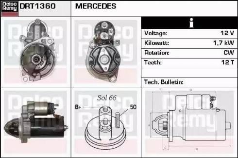 Remy DRT1360 - Стартер autocars.com.ua