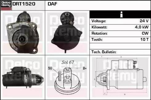 Remy DRT1520 - Стартер avtokuzovplus.com.ua