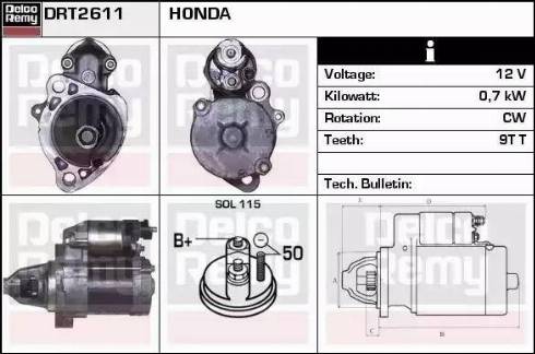 Remy DRT2611 - Стартер avtokuzovplus.com.ua