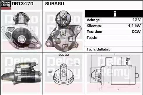 Remy DRT3470 - Стартер autocars.com.ua