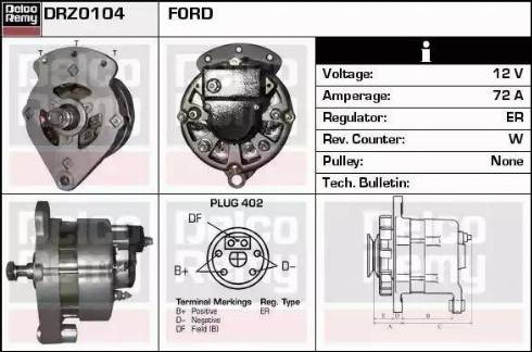 Remy DRZ0104 - Генератор autocars.com.ua