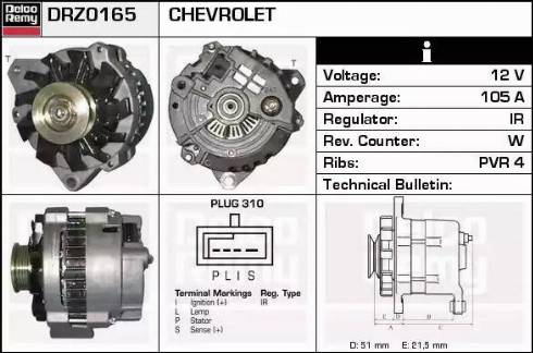 Remy DRZ0165 - Генератор autocars.com.ua