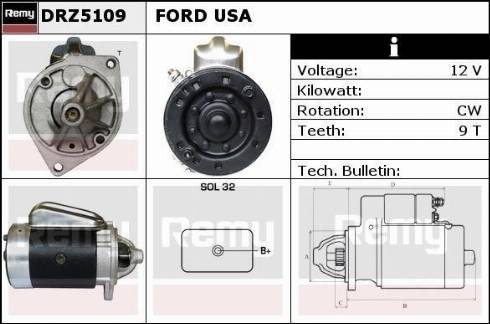Remy DRZ5109 - Стартер autocars.com.ua