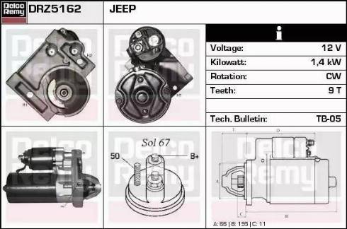 Remy DRZ5162 - Стартер autocars.com.ua