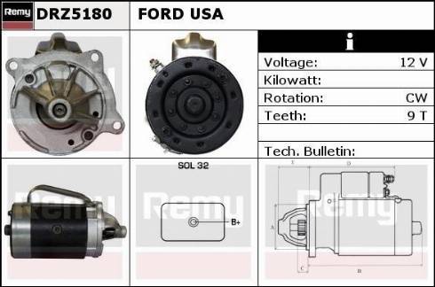 Remy DRZ5180 - Стартер autocars.com.ua