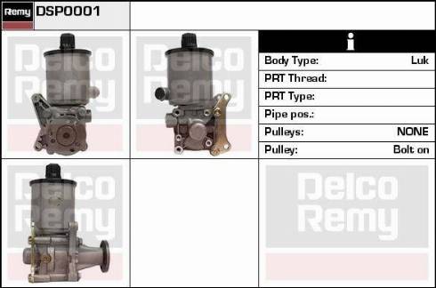 Remy DSP0001 - Гідравлічний насос, рульове управління, ГУР autocars.com.ua