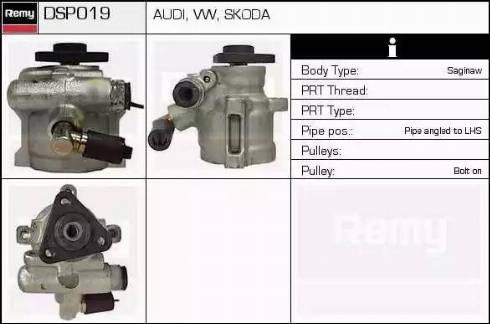 Remy DSP019 - Гідравлічний насос, рульове управління, ГУР autocars.com.ua