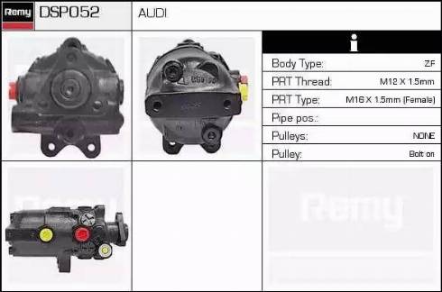 Remy DSP052 - Гідравлічний насос, рульове управління, ГУР autocars.com.ua