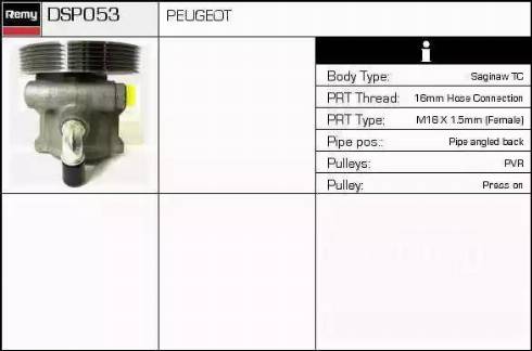 Remy DSP053 - Гідравлічний насос, рульове управління, ГУР autocars.com.ua