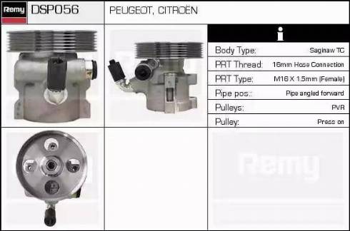 Remy DSP056 - Гідравлічний насос, рульове управління, ГУР autocars.com.ua