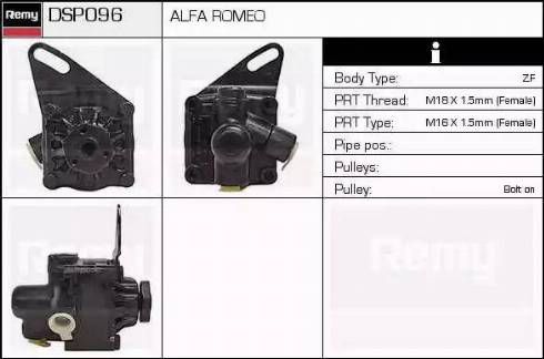 Remy DSP096 - Гідравлічний насос, рульове управління, ГУР autocars.com.ua