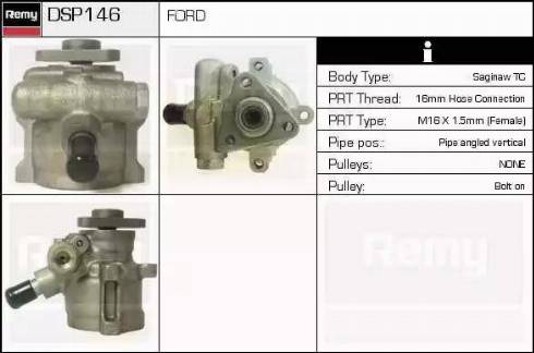 Remy DSP146 - Гідравлічний насос, рульове управління, ГУР autocars.com.ua