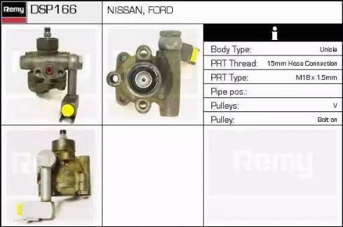 Remy DSP166 - Гідравлічний насос, рульове управління, ГУР autocars.com.ua