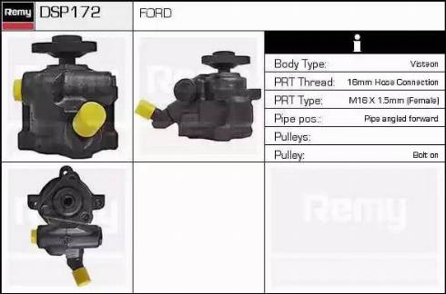 Remy DSP172 - Гідравлічний насос, рульове управління, ГУР autocars.com.ua