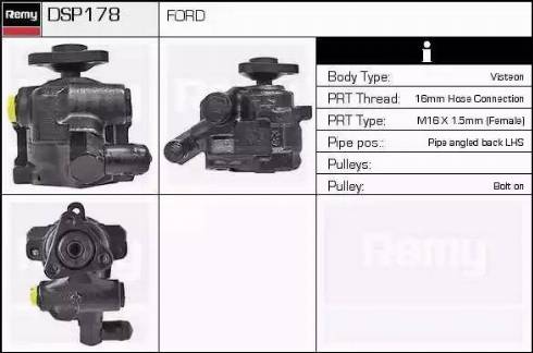 Remy DSP178 - Гідравлічний насос, рульове управління, ГУР autocars.com.ua