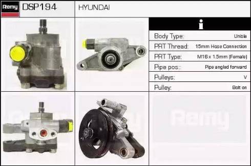 Remy DSP194 - Гідравлічний насос, рульове управління, ГУР autocars.com.ua