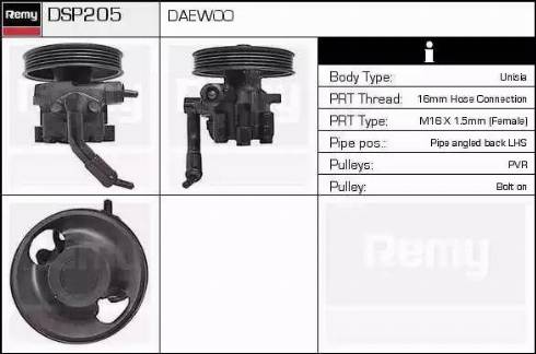 Remy DSP205 - Гидравлический насос, рулевое управление, ГУР avtokuzovplus.com.ua