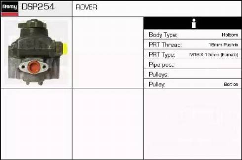 Remy DSP254 - Гідравлічний насос, рульове управління, ГУР autocars.com.ua