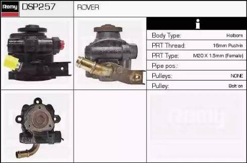 Remy DSP257 - Гідравлічний насос, рульове управління, ГУР autocars.com.ua