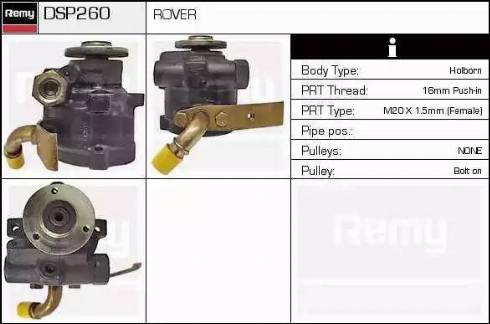 Remy DSP260 - Гідравлічний насос, рульове управління, ГУР autocars.com.ua