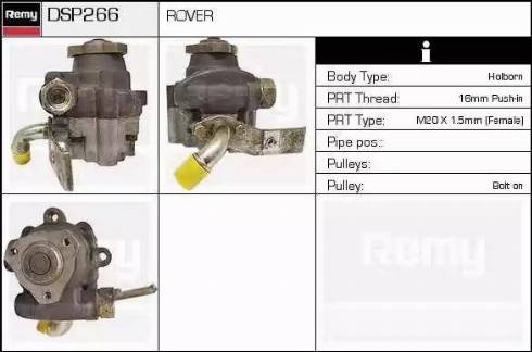 Remy DSP266 - Гідравлічний насос, рульове управління, ГУР autocars.com.ua