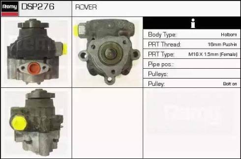 Remy DSP276 - Гідравлічний насос, рульове управління, ГУР autocars.com.ua