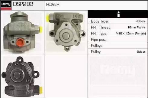 Remy DSP283 - Гідравлічний насос, рульове управління, ГУР autocars.com.ua