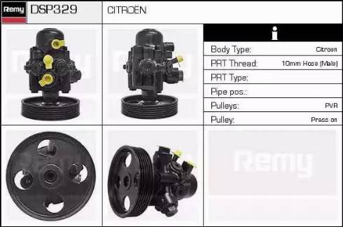 Remy DSP329 - Гідравлічний насос, рульове управління, ГУР autocars.com.ua