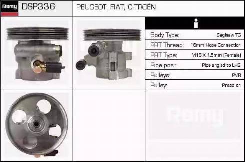 Remy DSP336 - Гідравлічний насос, рульове управління, ГУР autocars.com.ua