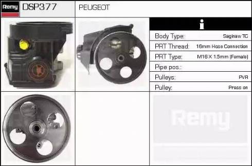 Remy DSP377 - Гідравлічний насос, рульове управління, ГУР autocars.com.ua