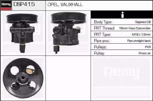 Remy DSP415 - Гідравлічний насос, рульове управління, ГУР autocars.com.ua