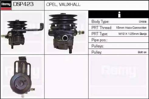 Remy DSP423 - Гідравлічний насос, рульове управління, ГУР autocars.com.ua