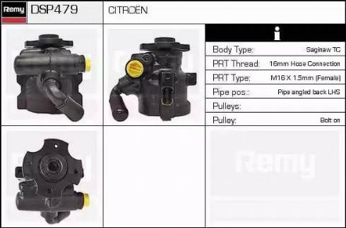 Remy DSP479 - Гідравлічний насос, рульове управління, ГУР autocars.com.ua