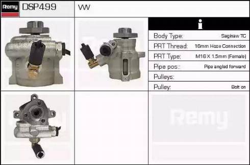 Remy DSP499 - Гідравлічний насос, рульове управління, ГУР autocars.com.ua