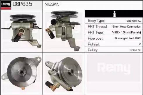 Remy DSP635 - Гідравлічний насос, рульове управління, ГУР autocars.com.ua