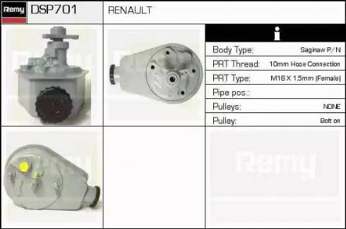 Remy DSP701 - Гідравлічний насос, рульове управління, ГУР autocars.com.ua