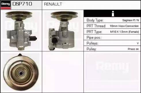 Remy DSP710 - Гідравлічний насос, рульове управління, ГУР autocars.com.ua