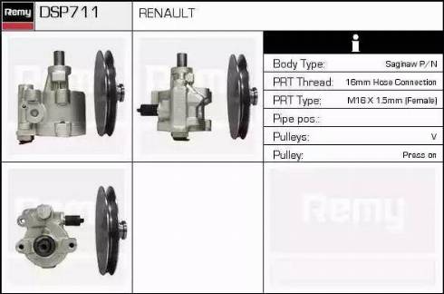 Remy DSP711 - Гідравлічний насос, рульове управління, ГУР autocars.com.ua