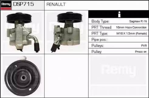 Remy DSP715 - Гідравлічний насос, рульове управління, ГУР autocars.com.ua