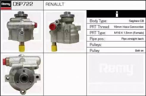 Remy DSP722 - Гідравлічний насос, рульове управління, ГУР autocars.com.ua