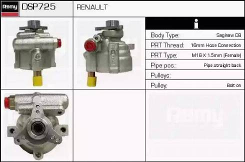 Remy DSP725 - Гідравлічний насос, рульове управління, ГУР autocars.com.ua