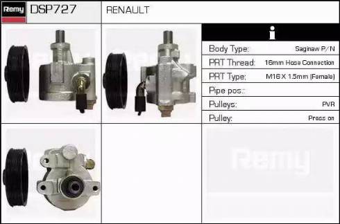 Remy DSP727 - Гідравлічний насос, рульове управління, ГУР autocars.com.ua