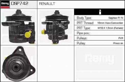 Remy DSP742 - Гідравлічний насос, рульове управління, ГУР autocars.com.ua